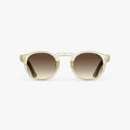 Crystal Champagne / Brown Gradient Lens | Front view of Atrium Sunglasses in Crystal Champagne with Brown Gradient Lens
