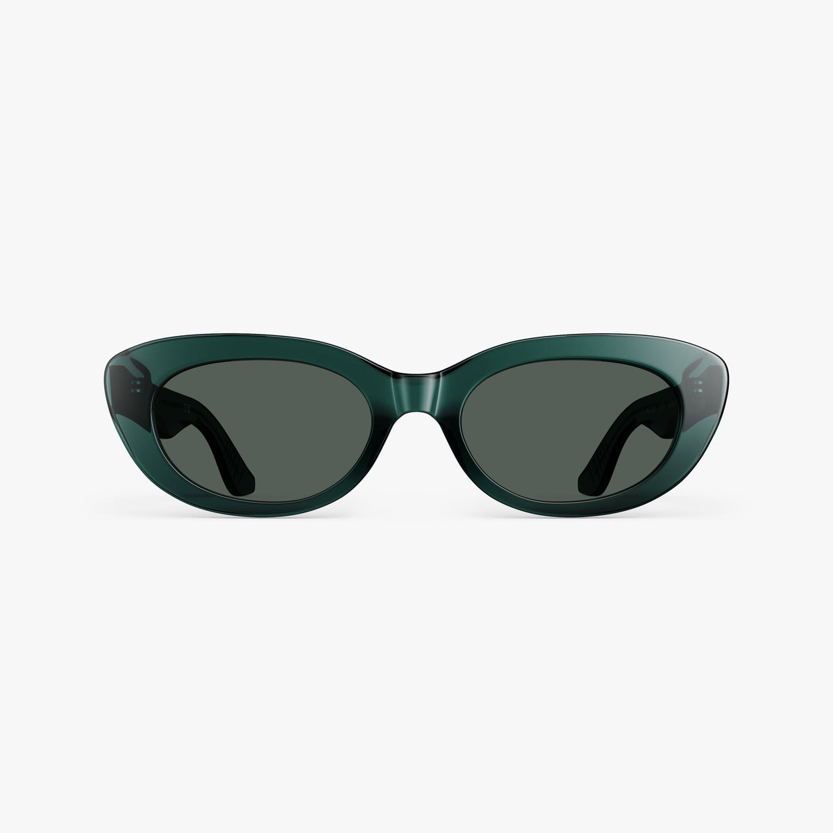 Crystal Emerald / Grey Green Lens | Front view of Minaret Sunglasses in Crystal Emerald with Grey Green Lens