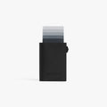 Carbon Black / Black | Front view of Slim Wallet Pro with cards in Carbon Black / Black
