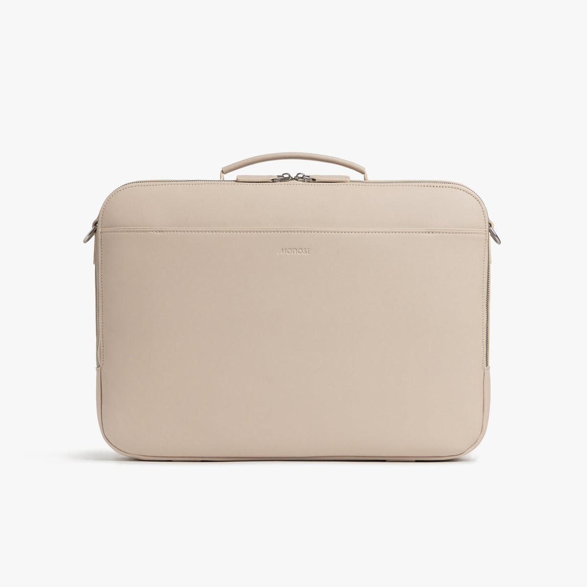 Ivory (Vegan Leather) | Front view of Metro Briefcase in Ivory