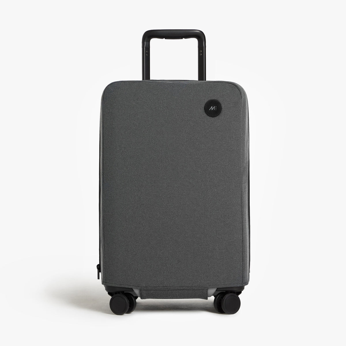 Expandable Carry-On | Front view of Expandable Carry-On Washable Luggage Cover in grey