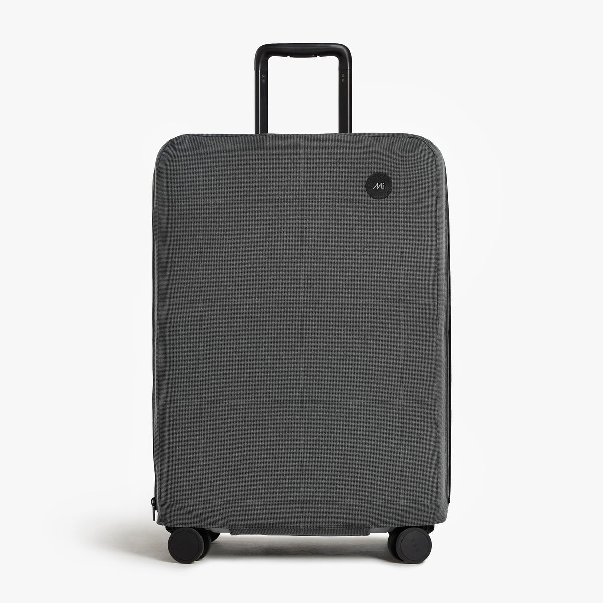 Expandable Check-In Medium | Front view of Expandable Check-In Medium Washable Luggage Cover in grey