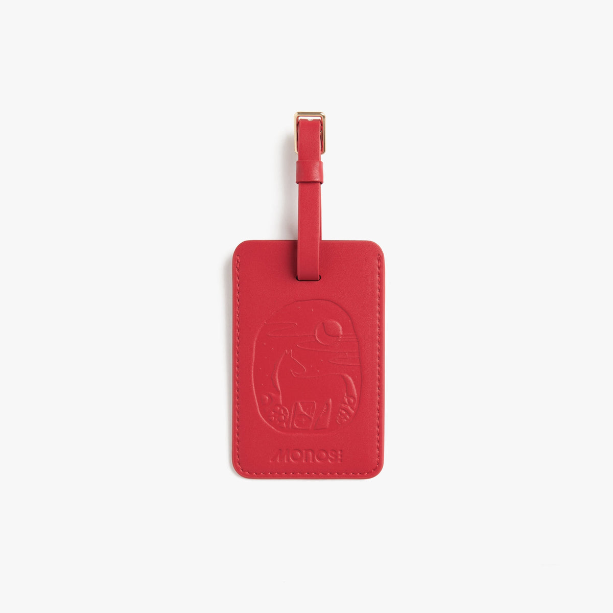 Lacquer Red | Front view of Lunar New Year Luggage Tag in Lacquer Red