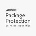 Text reads: Monos (DEV) Monos Package Protection Shipping Insurance on a plain white background.