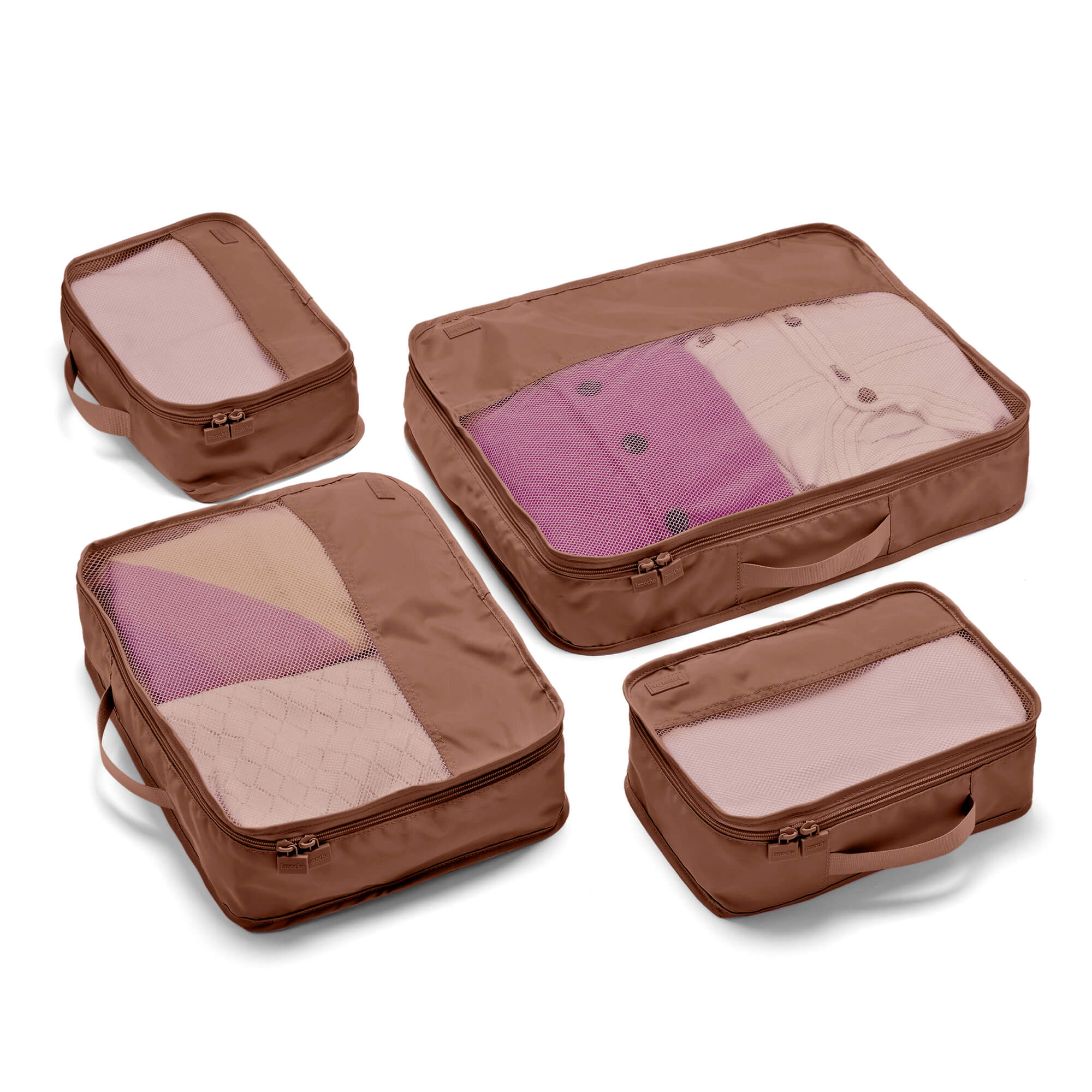 Luggage Organiser 4 Pack - mocha